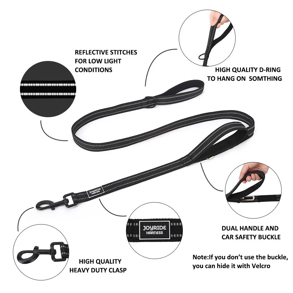 Black Dog Leash with Seat Belt Buckle - Image 3