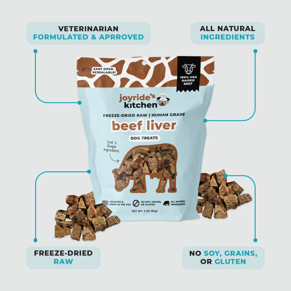 Joyride's Kitchen Beef Liver Freeze-Dried Raw Dog Treats - Image 7