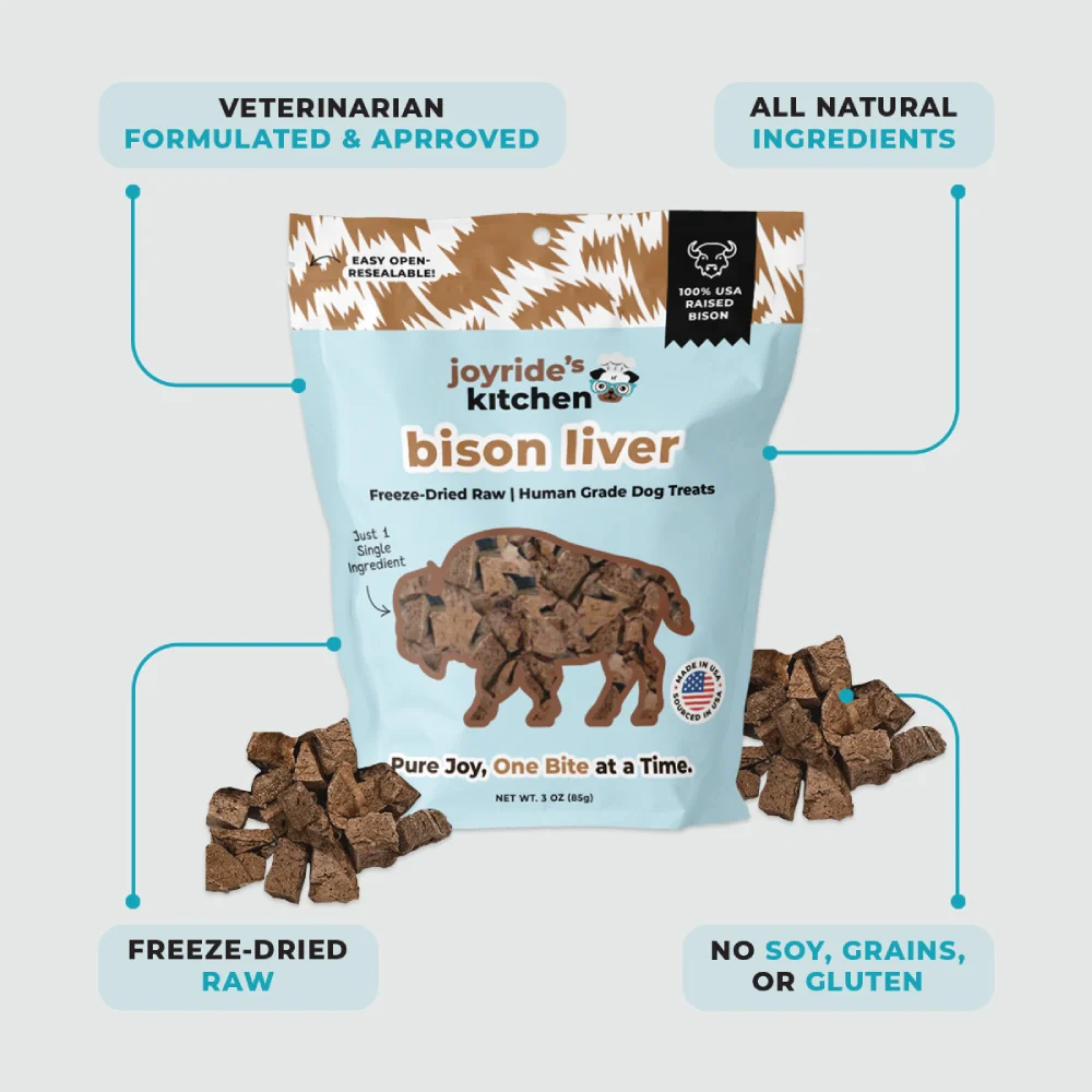 Joyride's Kitchen Premium Bison Liver Freeze-Dried Raw Dog Treats - Image 6