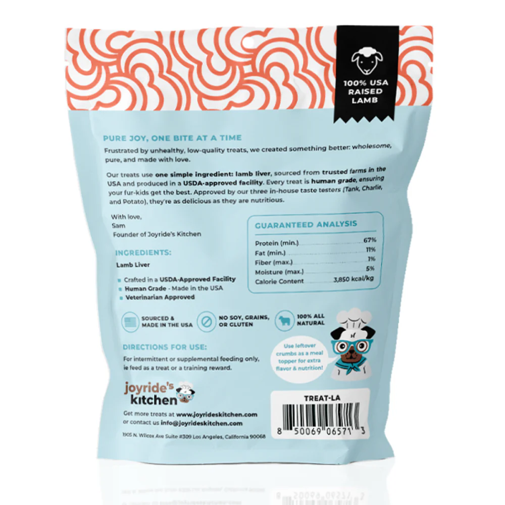 Joyride's Kitchen Premium Lamb Liver Freeze-Dried Raw Dog Treats - Image 4