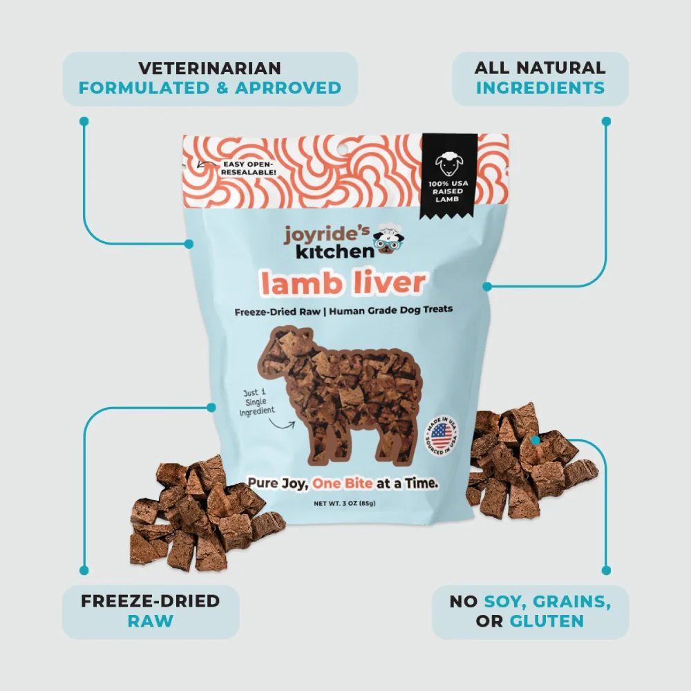 Joyride's Kitchen Premium Lamb Liver Freeze-Dried Raw Dog Treats - Image 6