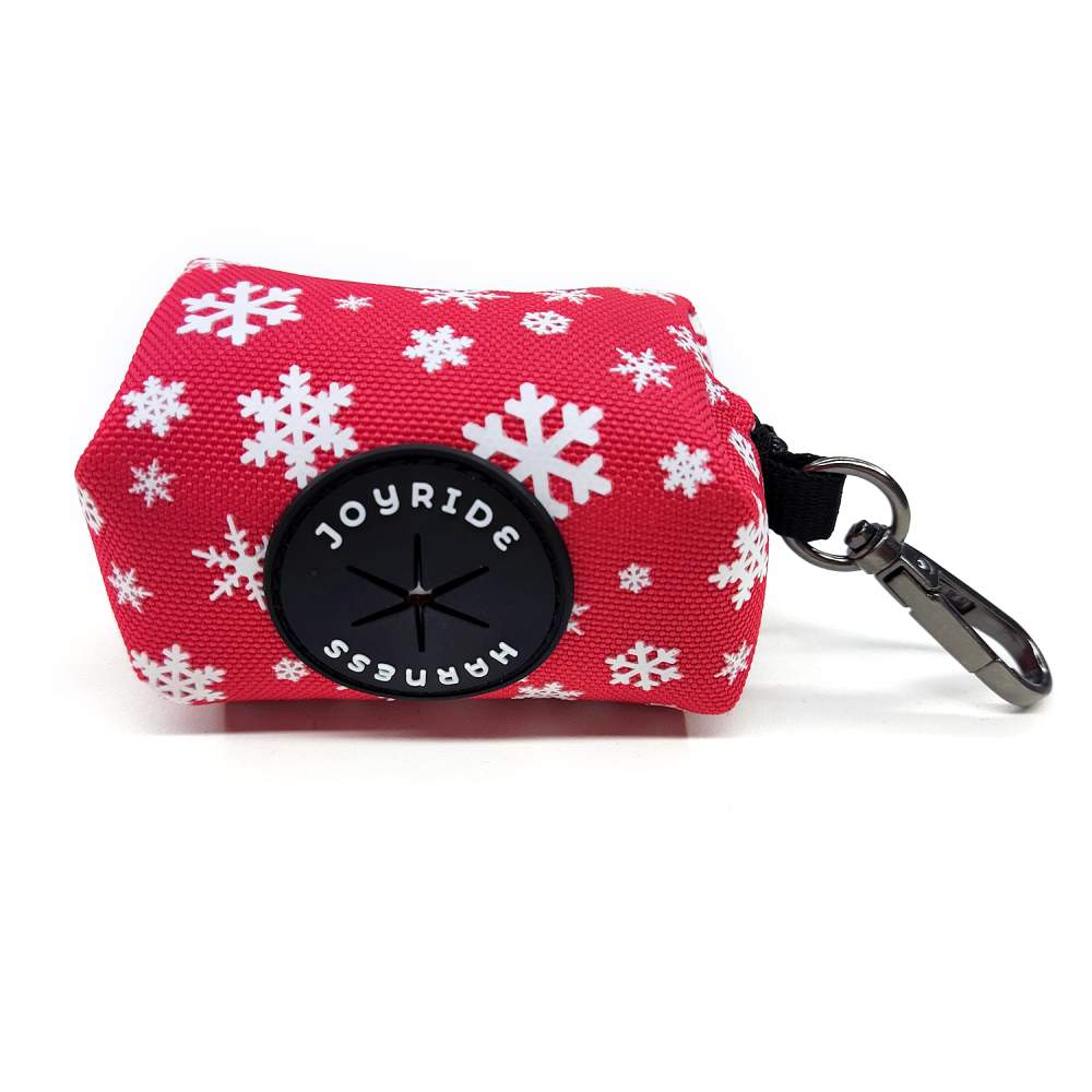 Red Snowflake Poop Bag Dispenser - Image 4