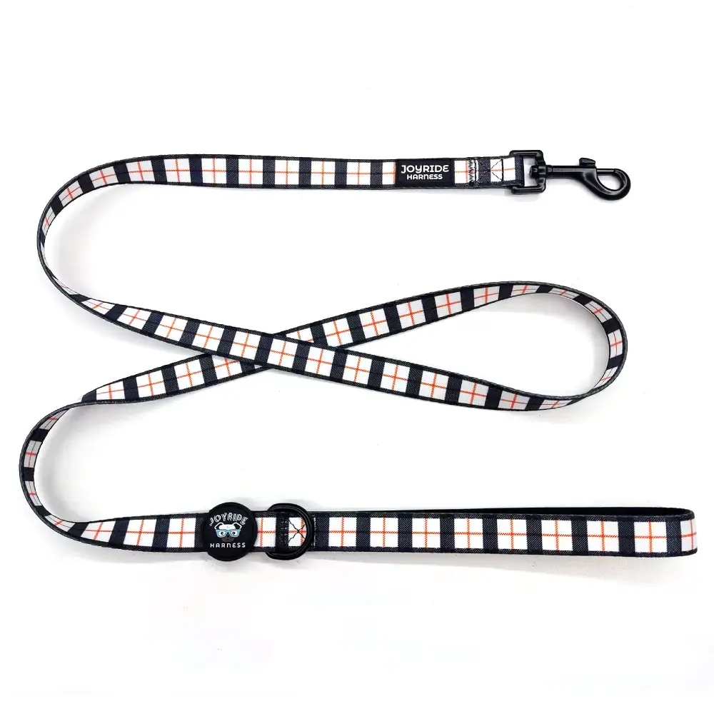 White Plaid Matching Dog Leash - Image 3